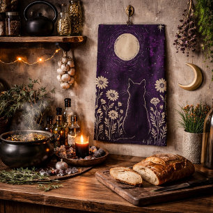 Himmlische Katzenblume Lila Geschirrtuch