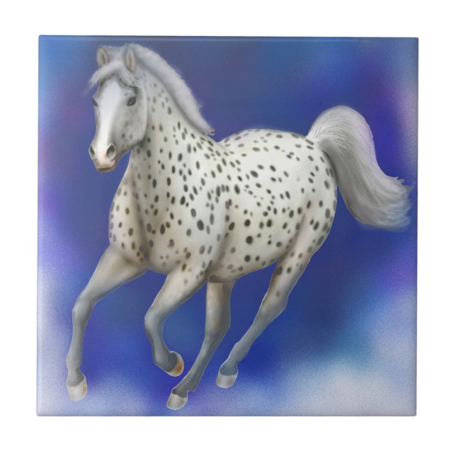 Himmlische Leopardappaloosa-Pferdefliese Fliese (Vorderseite)