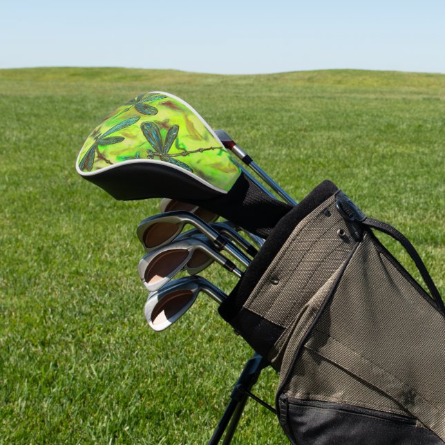 Himmlische Libellen auf einem Sternenhimmel Golf Headcover (In SItu)