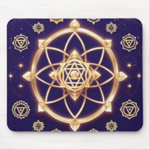 Himmlische Lichtgeometrie — Heiliges Muster Mousepad