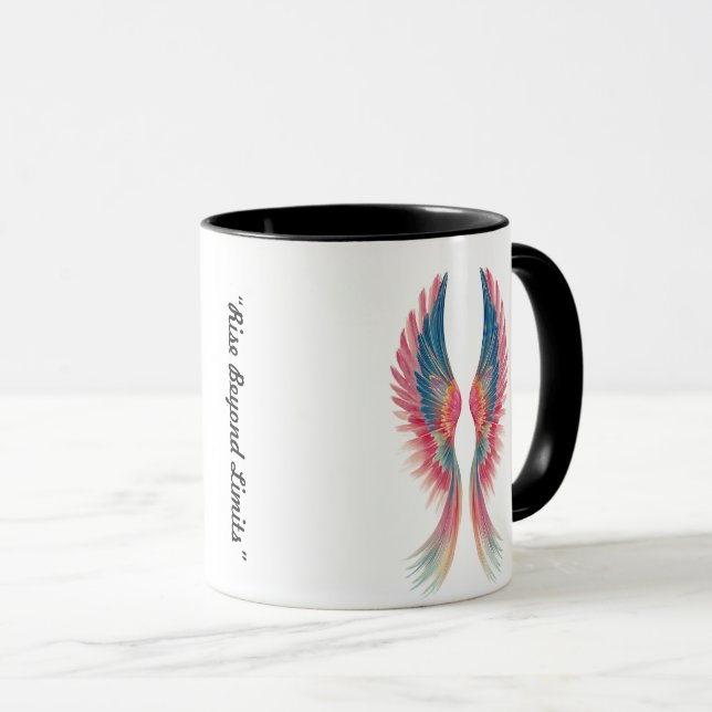 "Himmlische Lichtumarmung" Tasse (VorderseiteRechts)
