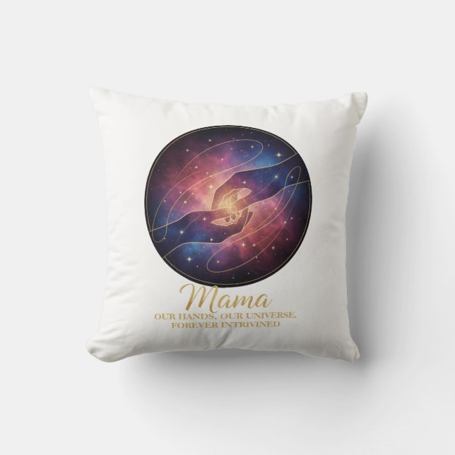 Himmlische Mama Hände Galaxie Universum Kissen (Vorderseite)
