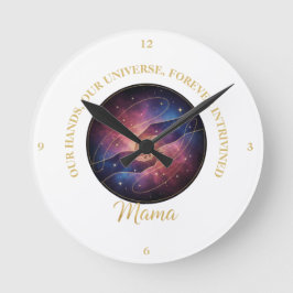 Himmlische Mama-Hände Galaxie Universum Runde Wanduhr