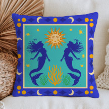 Himmlische Meerjungfrauen Mystisch Blau Nautisch