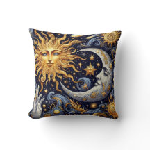 Himmlische Mitternachts-Silhouette Sonne und Mond