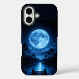 Himmlische mondbeschienene Waldreflexionsästhetik iPhone 16 Hülle