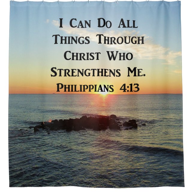 HIMMLISCHE PHILIPPIER 4:13 BIBLE VERSE DUSCHVORHANG (Vorderseite)
