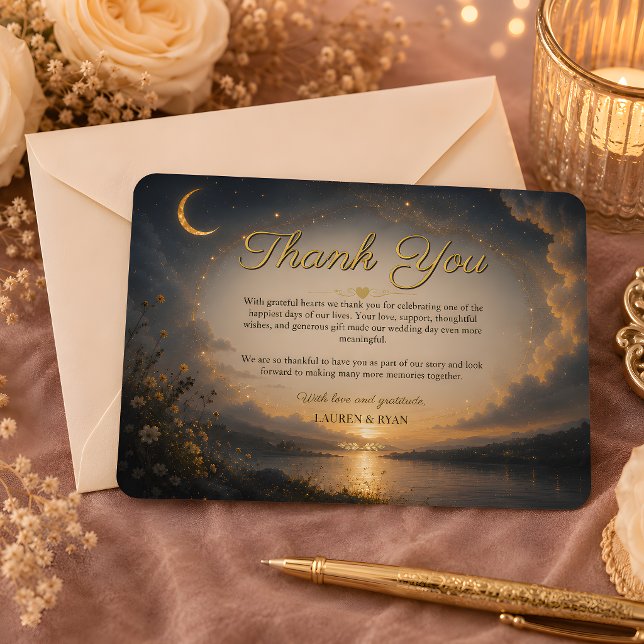 Himmlische Romantik Dankeskarten Dankeskarte (Celestial Romance Thank You Card)