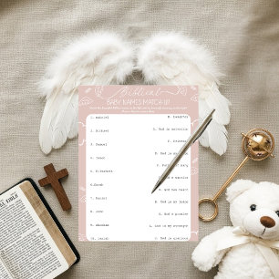 Himmlische rosa biblische Babynamen-Paarung Einladung