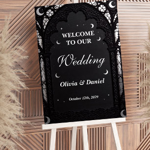 Himmlische Samtspitze Gothic Hochzeitswillkommenss Poster