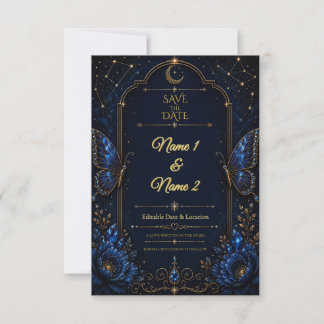 Himmlische Saphir-Hochzeitseinladung zur Vorankünd Save The Date