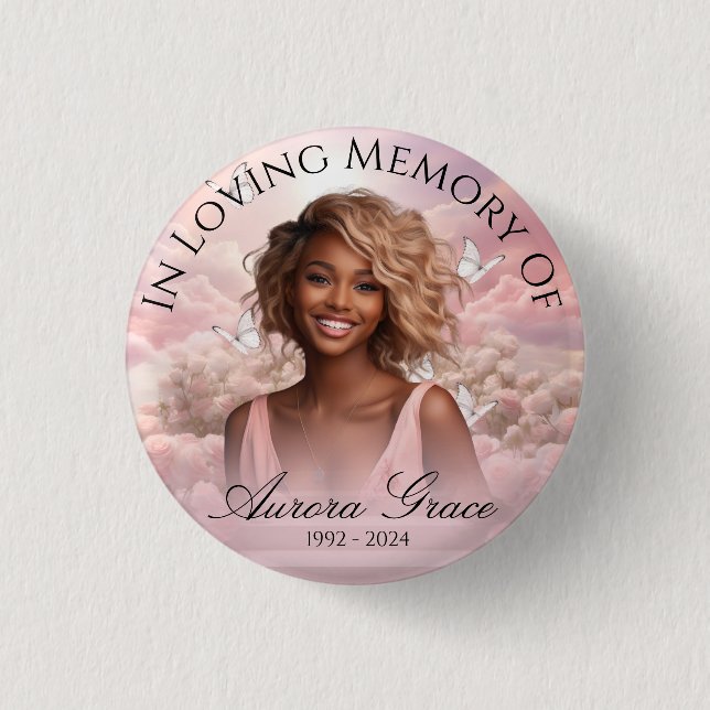 Himmlische Schmetterlingsmemorial 1 Zoll Schaltflä Button (Vorderseite)