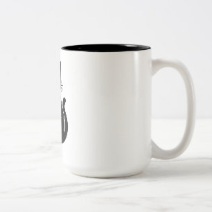 Himmlische schwarze Katze mit Halbmond Mystisch Zweifarbige Tasse