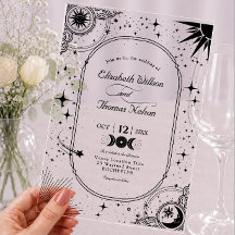 Himmlische schwarze Sonne Mond Acryl-Hochzeit