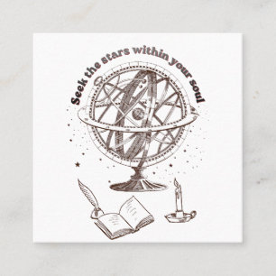 Himmlische Seelenweisheit   Vintage-Armillarsphäre Quadratische Visitenkarte