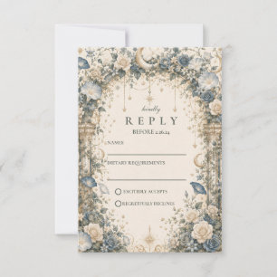Himmlische Sternengarten-Hochzeit RSVP Karte