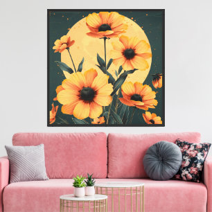 Himmlische Strahlkraft: Die goldene Sonnenblüte Leinwanddruck