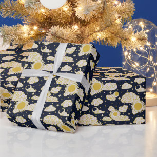 Himmlische Toile-Gravur (Mitternachtsherd) Geschenkpapier