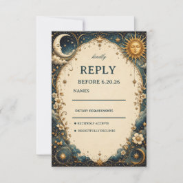 Himmlische Vintage-Botanik RSVP Karte