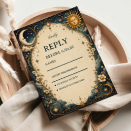 Himmlische Vintage-Botanik RSVP Karte