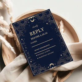 Himmlische Vintage-Kosmik RSVP Karte