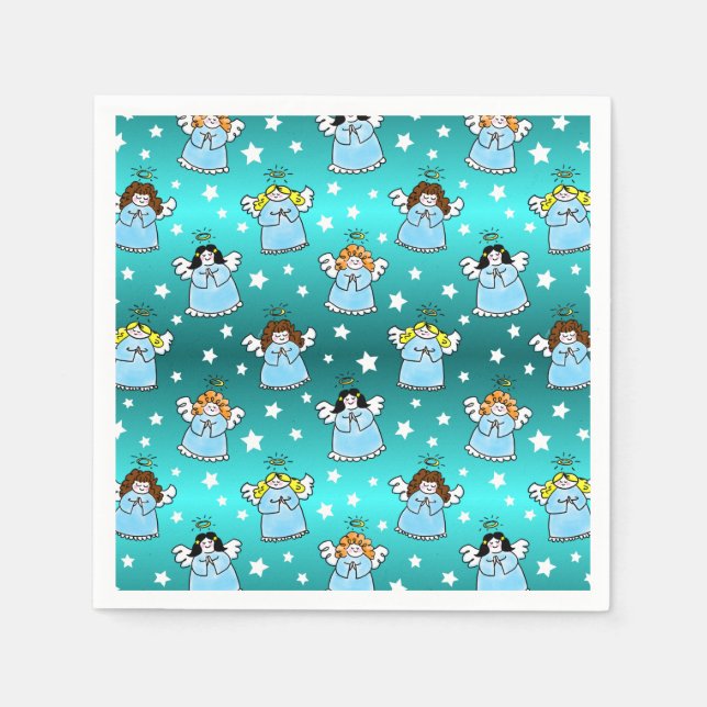 Himmlische WeihnachtsAngels Muster Serviette (Vorderseite)