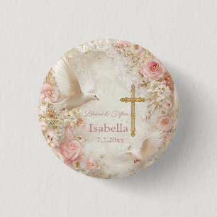 Himmlischer Blush & Gold Quince, individuell Button