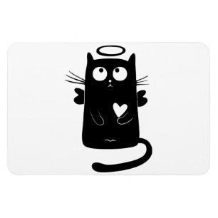 Himmlischer Cartoon der schwarzen Katze Magnet