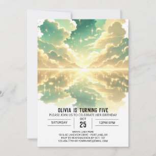 Himmlischer Celestial Digital Geburtstag Einladung