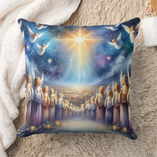 Himmlischer Chor unter dem Stern von Bethlehem Kissen