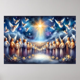 Himmlischer Chor unter dem Stern von Bethlehem Poster
