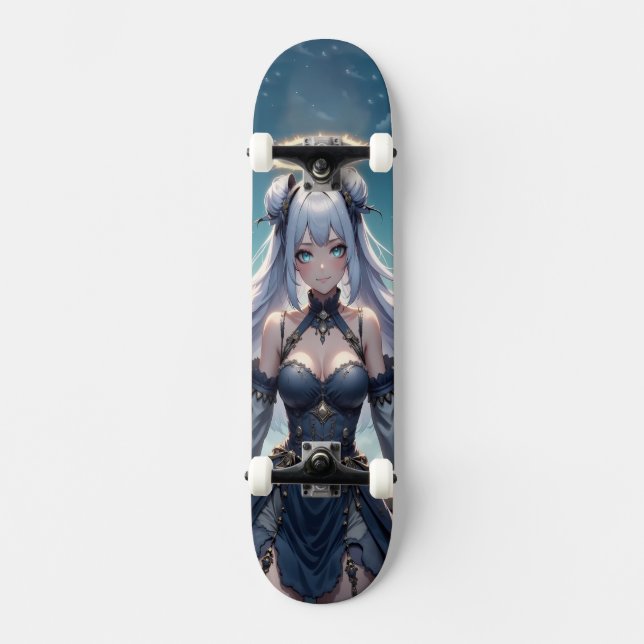 Himmlischer Engel Anime Mädchen Skateboard (Vorderseite)