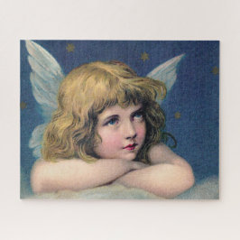 Himmlischer Engel träumt von einer Wolke am Himmel