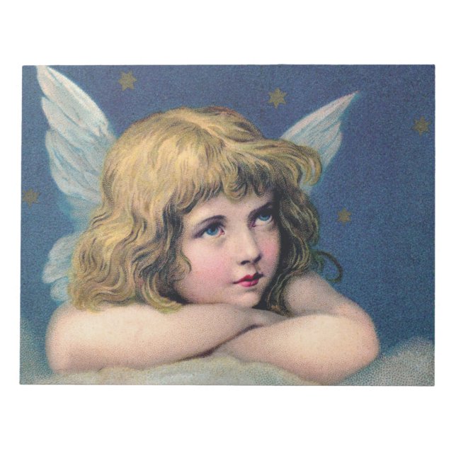 Himmlischer Engel träumt von einer Wolke am Himmel Notizblock (Vorderseite)