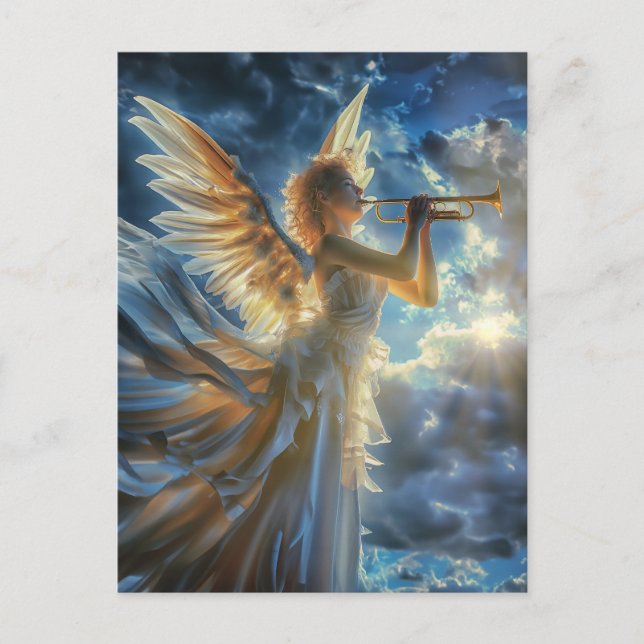 Himmlischer Fanfare Angel Trumpet Postkarte (Vorderseite)