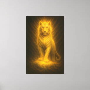 Himmlischer Goldener Weißer Tiger – Höchst Strahle Leinwanddruck