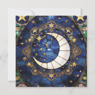 Himmlischer Halbmond-Ornament-Buntglas-Mond