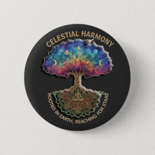 Himmlischer Harmoniebaum Kosmisches Meditationsm Button