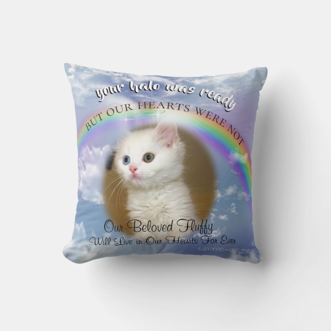 Himmlischer Himmel mit Halo-Pet-Memorial Kissen (Vorderseite)