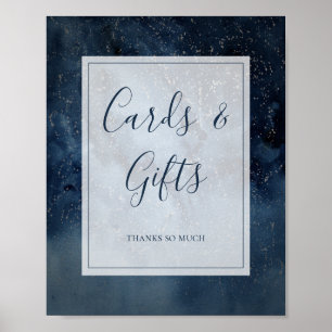 Himmlischer Himmel mit Rahmenkarten und Geschenkes Poster