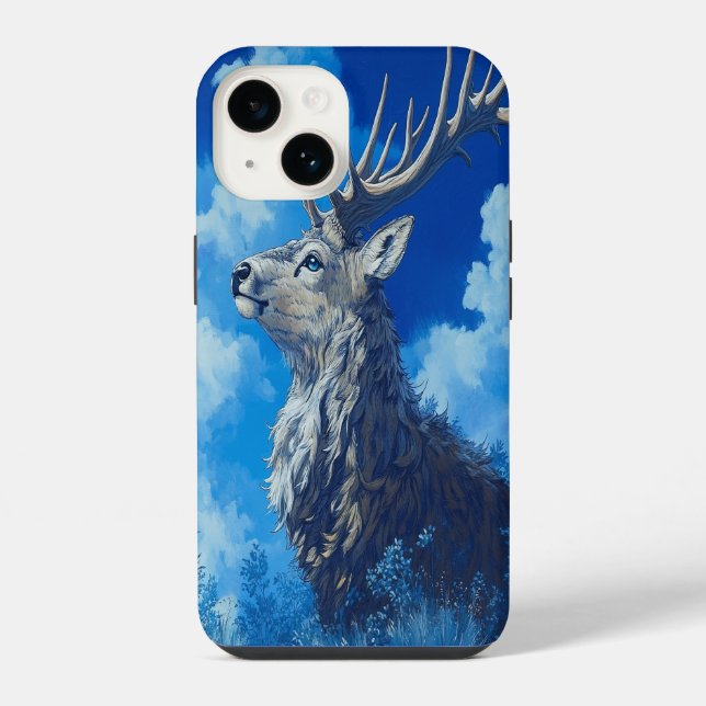 🦌 Himmlischer Hirsch iPhone 14 Hülle (Rückseite)