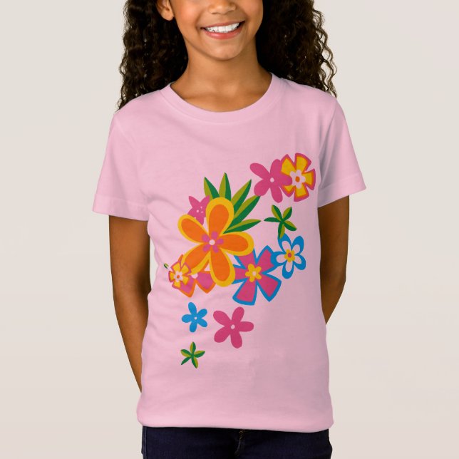 Himmlischer Hula Blumen-Mädchen-T - Shirt (Vorderseite)