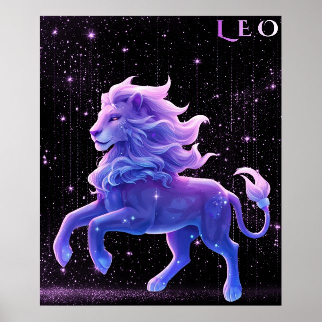Himmlischer Löwe – Astrologie-Kunst Poster (Vorne)