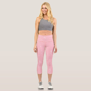 himmlischer Mond Stern Konstellation rosa Capri Leggings
