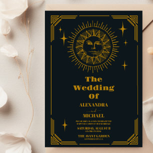 Himmlischer Mondgoldene Hochzeit Einladung