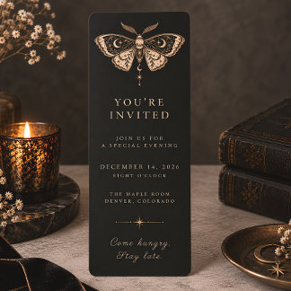 Himmlischer Moth Schwarzgold für jeden Anlass Einladung