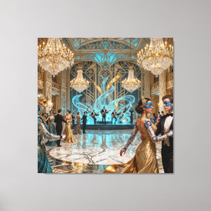 Himmlischer Neo-Barock-Maskenball-Saal-Fantasy Leinwanddruck