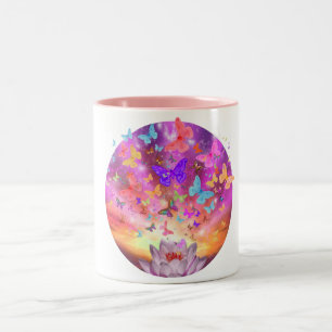 Himmlischer Schmetterling Zweifarbige Tasse