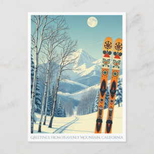 Himmlischer Skiurlaub im Berg California Postkarte