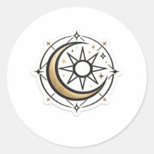 Himmlischer Sonne Mond Mystischer Boho-Vinyl-Aufkl